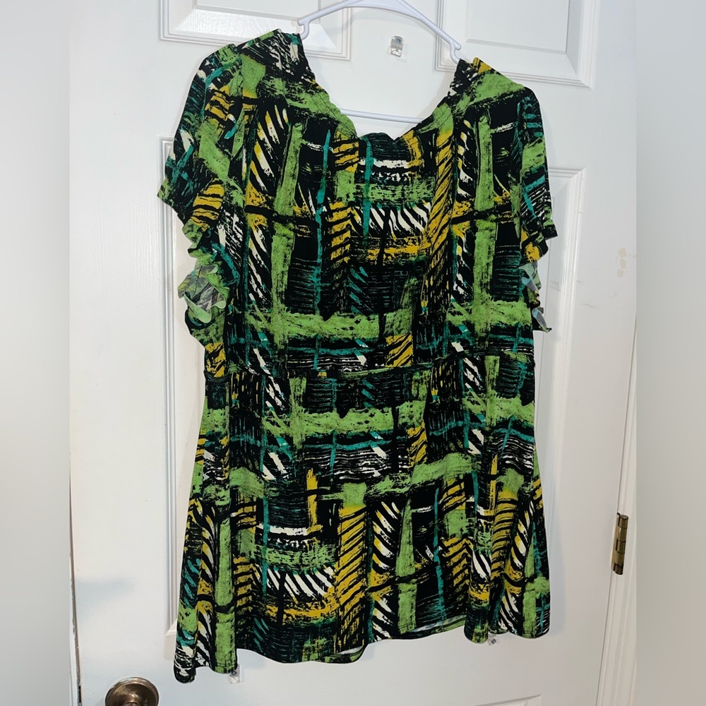 Lane Bryant Tropical Tribal Print Blouse Sz 22/24 - Picture 5 of 8
